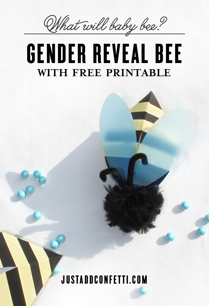 Gender Reveal Bee – with free Printable - Just Add Confetti