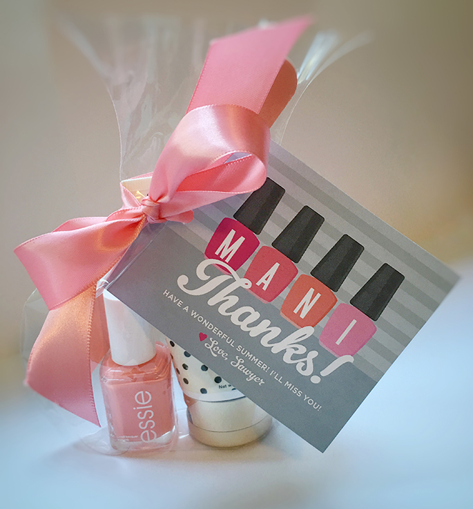 "Mani Thanks" Gift Idea With Free Printable Just Add Confetti