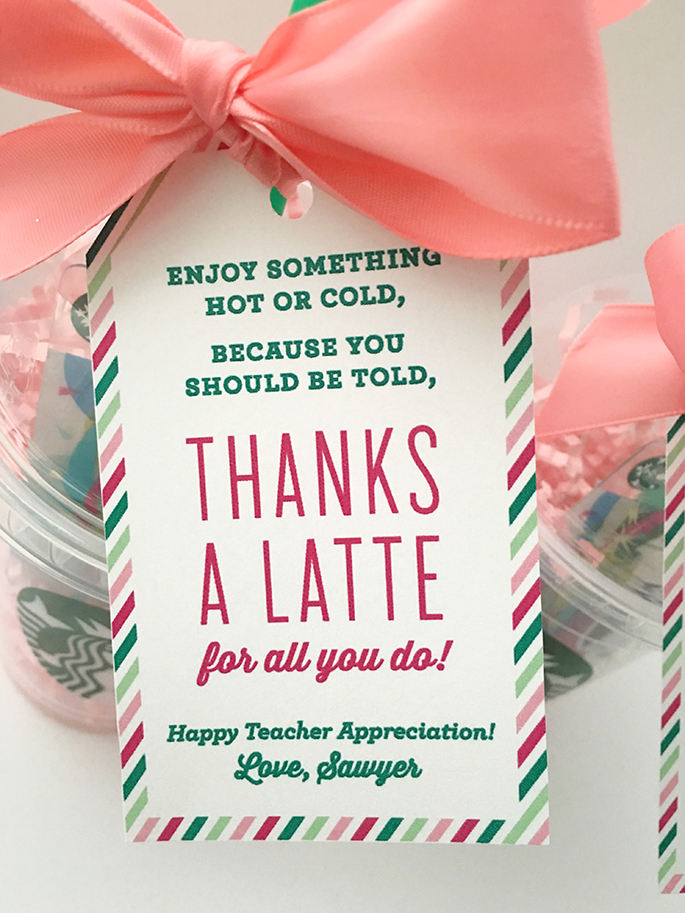 Thanks A Latte Teacher Appreciation Gift Idea With Free Printable 