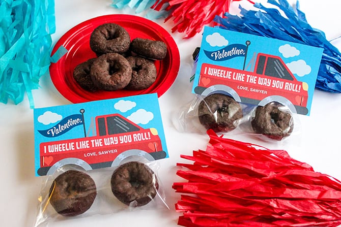 monster truck donut valentine, truck valentine, kids classroom valentine, kids valentines, donut tire valentine, truck with donut tires, I wheelie like the way you roll, diy kids valentine, just add confetti, free printable, just add confetti printables, free valentine, free valentine printable, creative valentine