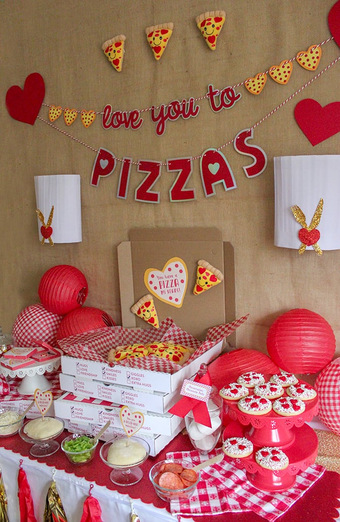 "Love You to Pizzas" Valentine's Day Pizza Party Just Add Confetti