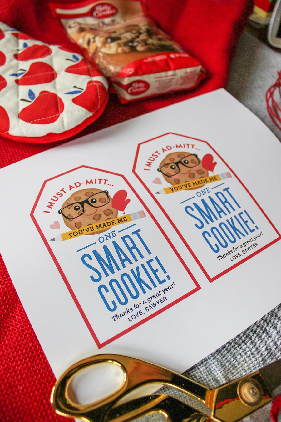 Oven Mitt "Smart Cookie" Teacher Gift Idea Just Add Confetti