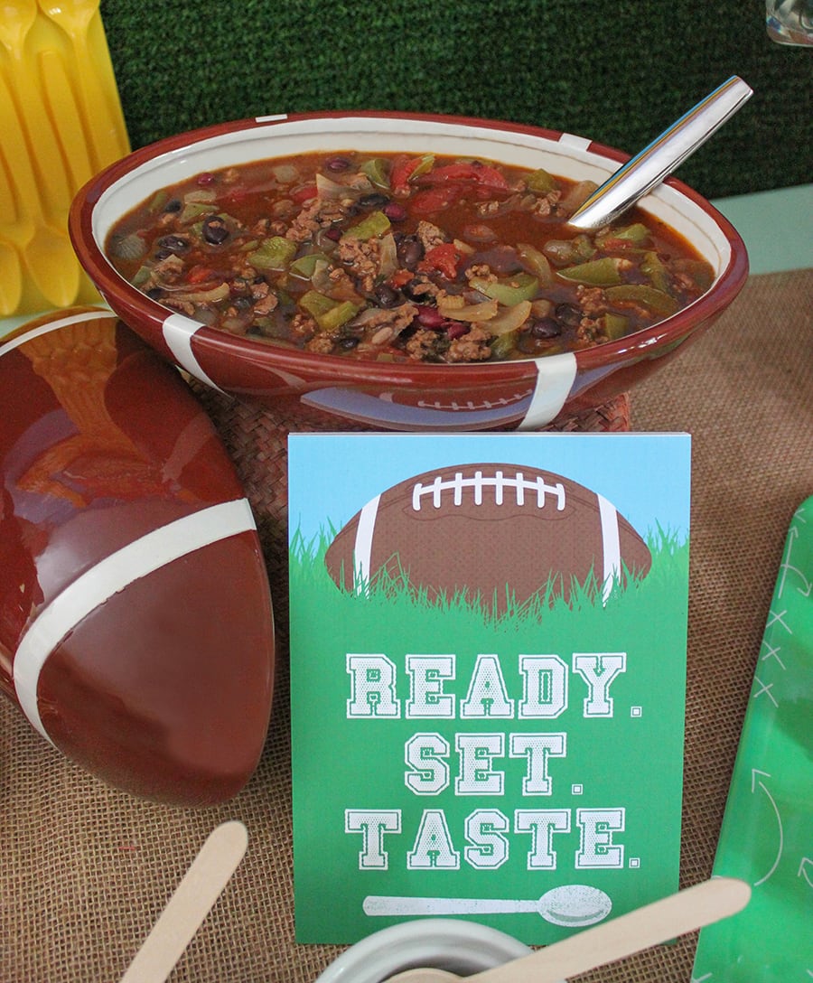 Chili Cook-Off Tailgating Party, partnership with Coca-Cola, chili party, football party, tailgating party, chili cook-off, Just Add Confetti, party blogger, brand partnership, walmart, coca-cola, #KickoffWithGreatTaste, free printables, party printables, graphic design, Just Add Confetti printables, Pittsburgh blogger