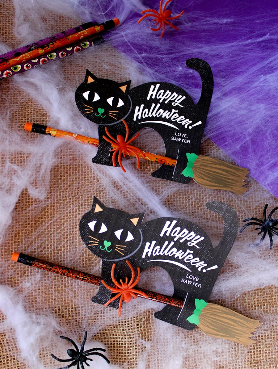 Black Cat, Black Cat Riding Pencil Broom, non-candy halloween treat