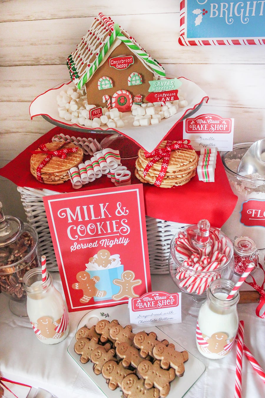 mrs claus 39 bake shop cookie exchange party just add gingerbread house plan