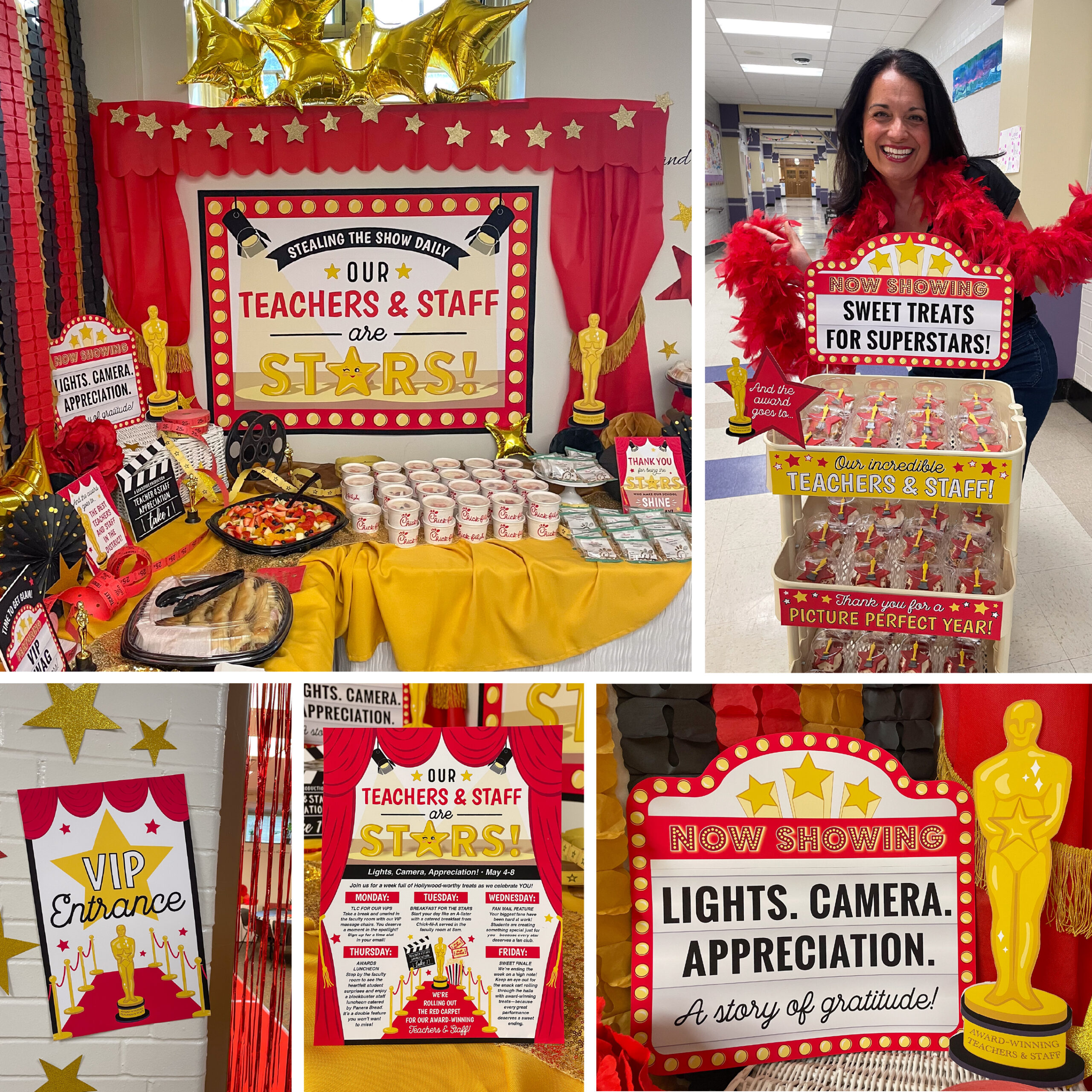 Hollywood Red Carpet Theme Teacher Appreciation Week Ideas